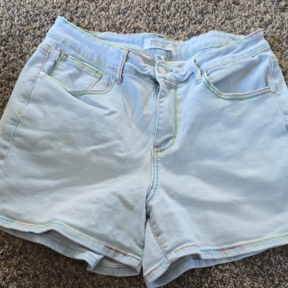 Judy Blue Women's Rainbow Trim Jean Shorts